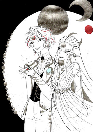 Inktober25_Day 3 &quot;Moon Twins&quot;